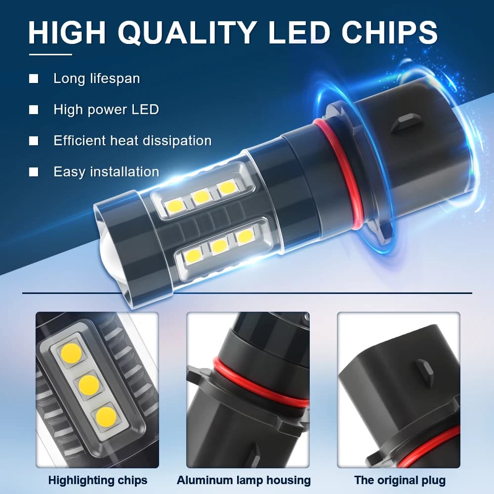 2 pièces P13W ampoule LED DC12V LED voiture antibrouillard conduite DRL feux de jour 6000K blanc 176