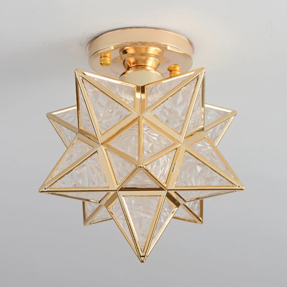 Pentagram-Plafonniers Étoiles Dorés Modernes, Lampe Déco, Couloir, Allée, Entrée, délégations, Salle