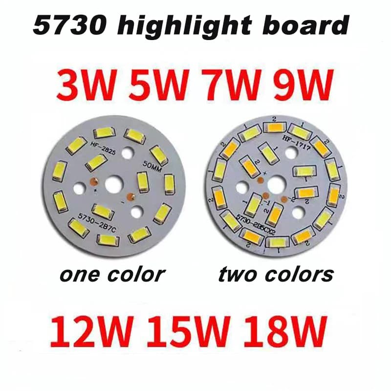 DALCAN 1 pièces 5730 SMD ampoule lampe double couleur 3W 5W 7W 9W 12W 15W 18W panneau lumineux LED r