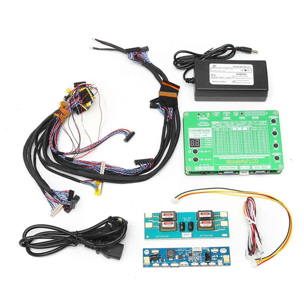 Testeur d'écran LCD/LED pour ordinateur portable, avec 14 directions Lvds, kit d'outils onduleur