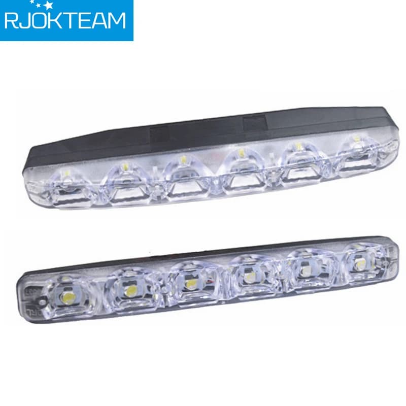 Feux de jour pour voiture, 2 pièces, 6 led, DRL, phare anti-brouillard, Super lumineux, étanche, DC
