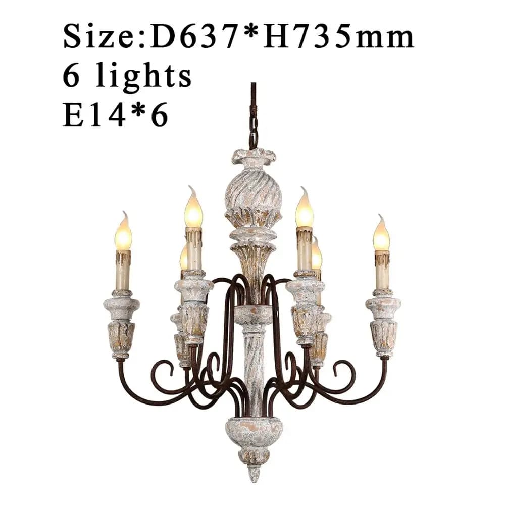 Plafonnier en bois blanc Vintage et rustique, style français, éclairage d'intérieur, luminaire décor