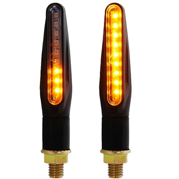 Emark LED clignotants moto Signal lumineux E24 LED clignotant indicateur pliable feu d'arrêt arrière