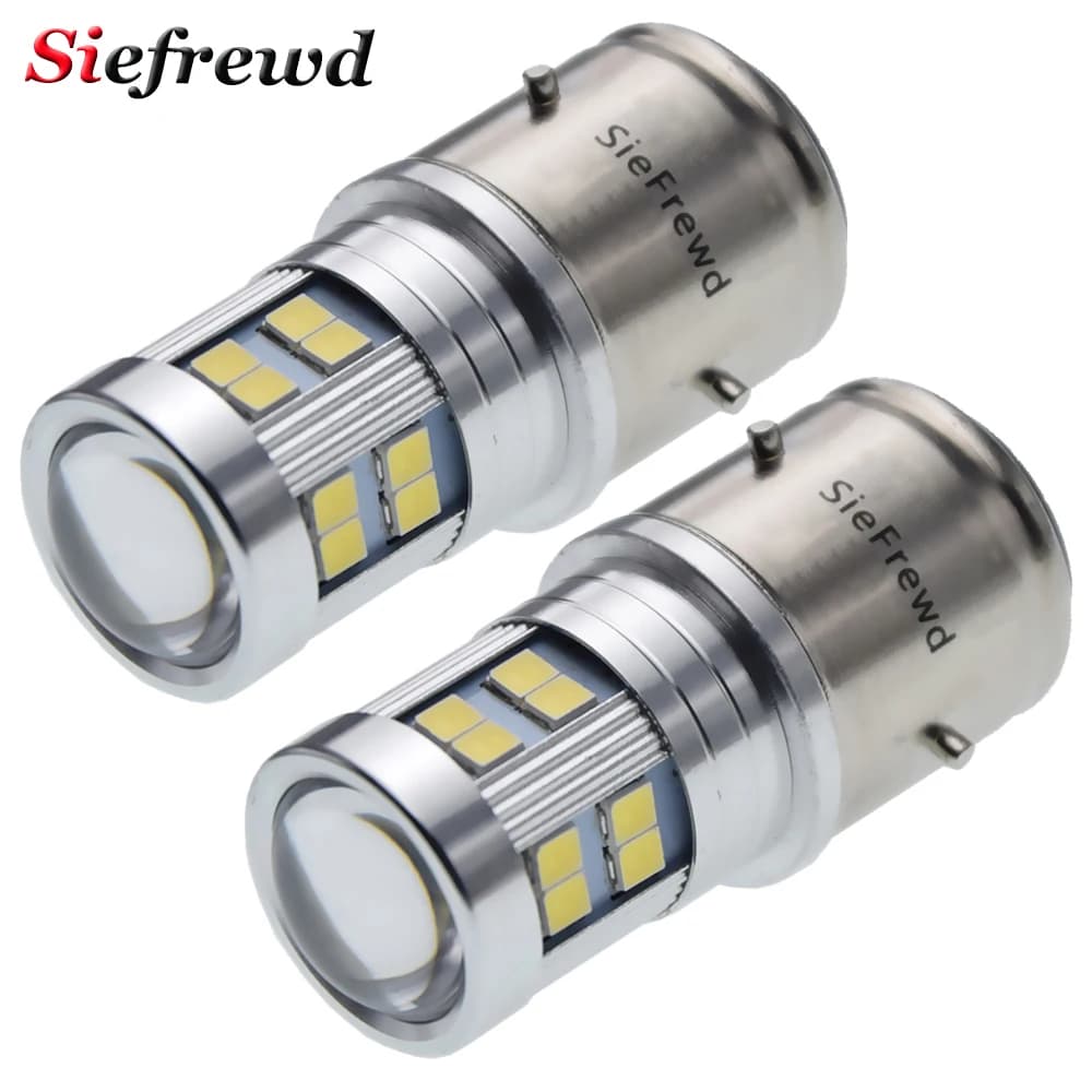 Ampoule LED BA21D 6V 12V 6 12 volts, phare de Moto, faisceau Hi/Lo, pour Scooter, cyclomoteur, vélo,