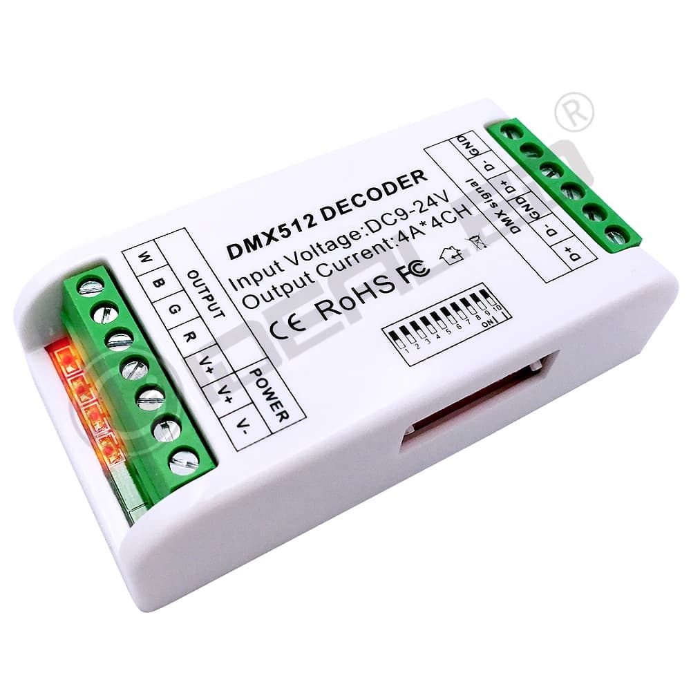 GIDEALED DMXorgcontrmatérielle 3 canaux/4 canaux RGB RGBW décodeur lumières LED contrôle du gradateu