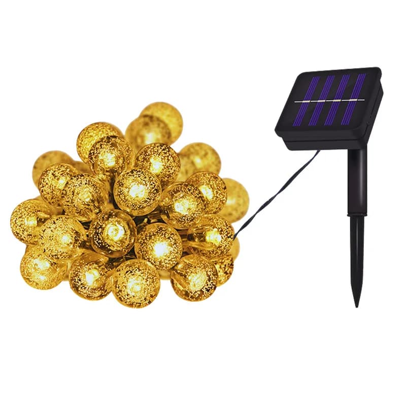 Guirlande solaire en boule de cristal, 8 modes, étanche, éclairage d'extérieur, luminaire décoratif