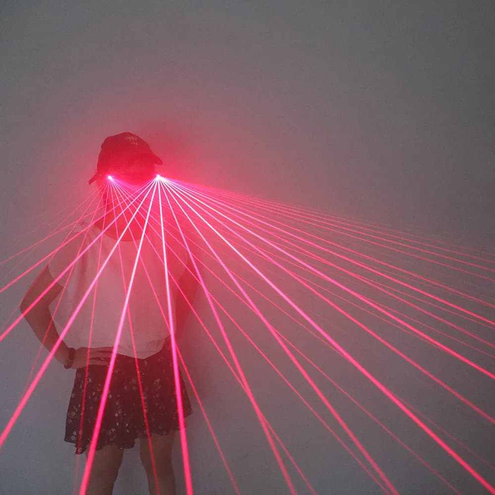 Lunettes laser LED pour olympiques de robots, lunettes de performance DJ, multi-faisceaux, rouge, ve