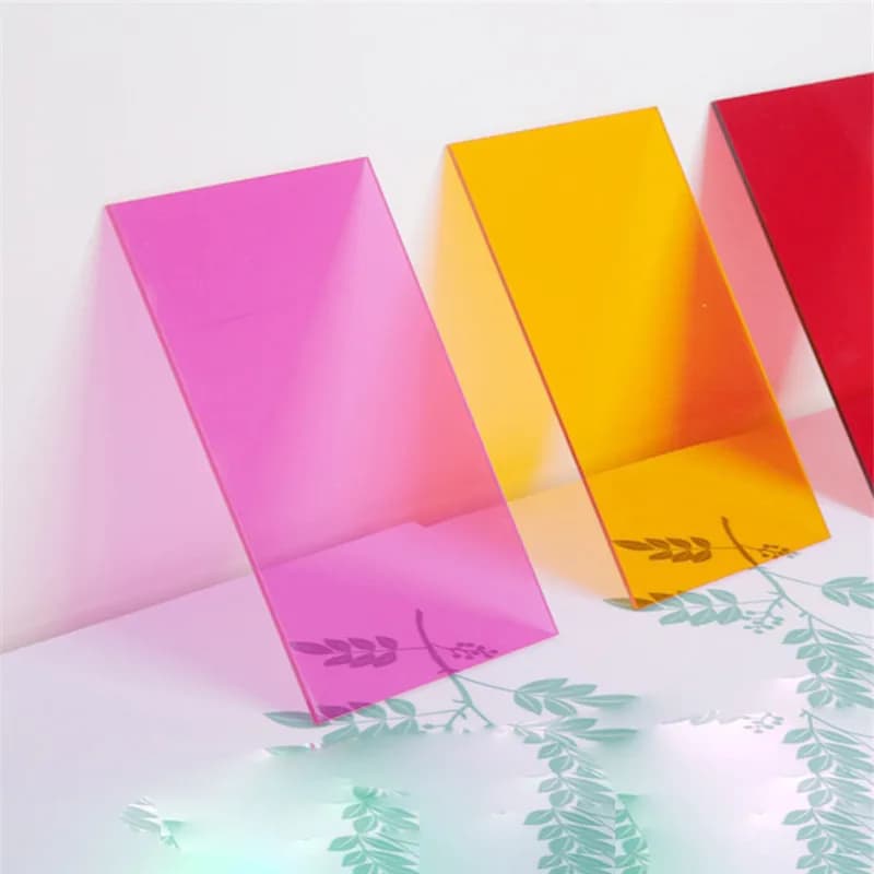 Feuille de Plastique Acrylique Transparente, Plexiglas Coloré, Rouge, Jaune, Bleu, pour la Productio