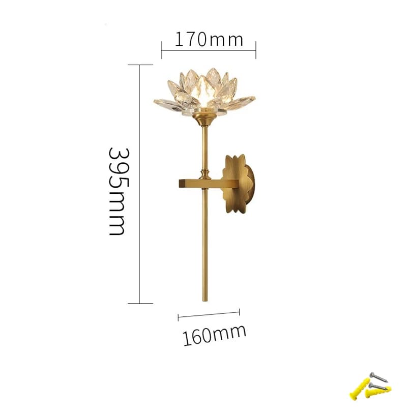 Applique murale LED en cristal de luxe, style chinois, forme typoshape, lampe de chambre à coucher, 