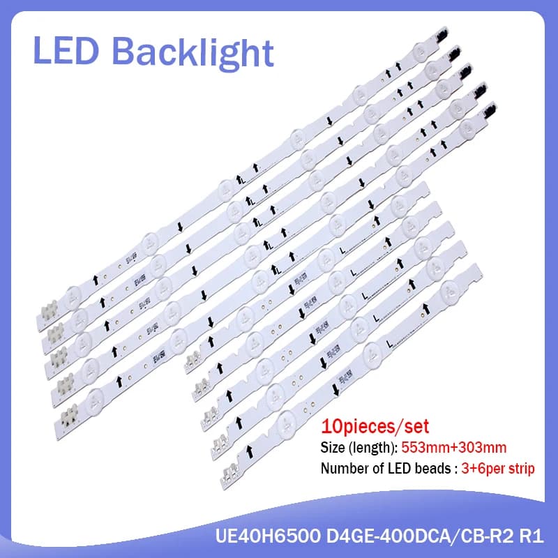 10 pièces x LED Rétro-Éclairage pour Samsung UE40J5100AW UE40H5000AK UE40H6400 UE40J5100 D4GE-400DCA