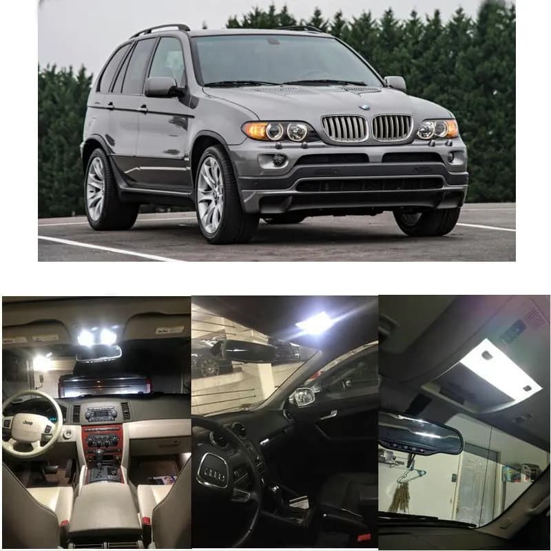 Ensemble complet d'éclairage intérieur LED 21x, pour BMW X5 E53, lampe de lecture, feux arrière sans