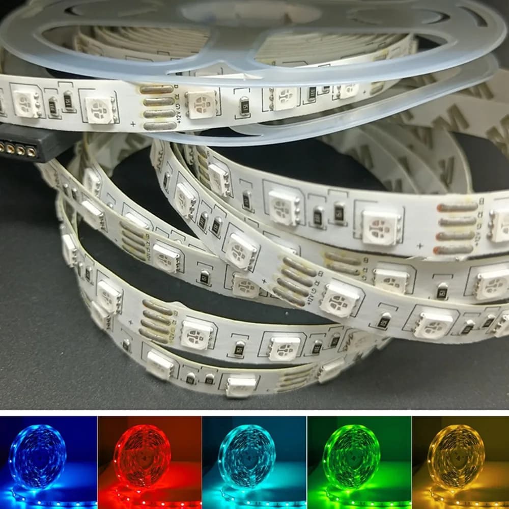 Bande lumineuse LED RGB 5050, 24V, 12V DC, étanche IP65, flexible, rouge, bleu, vert, jaune, pour do