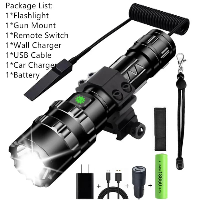 Lampe de poche LED professionnelle haute luminosité pour la chasse, ensemble de lumières de Scout ta