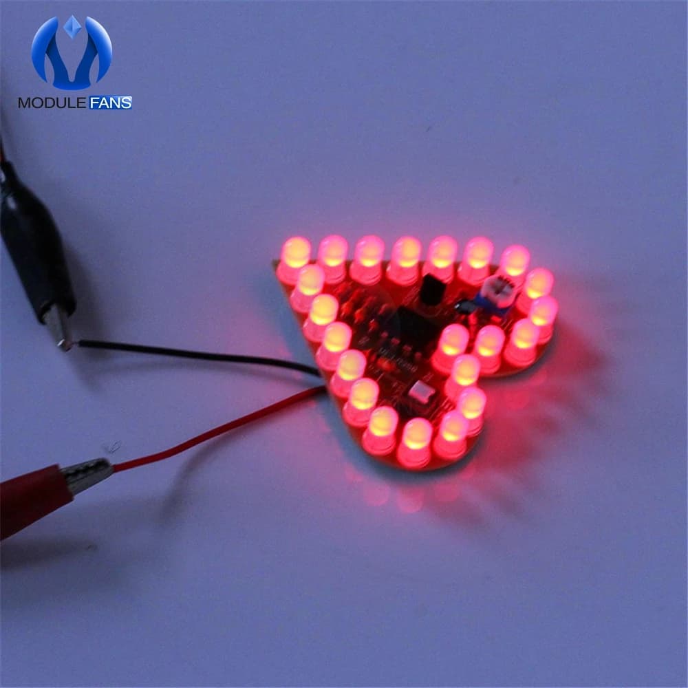 Kit électronique de lampe respiratoire en forme de coeur, bricolage, DC 4V-6V, LED respiratoire, nou