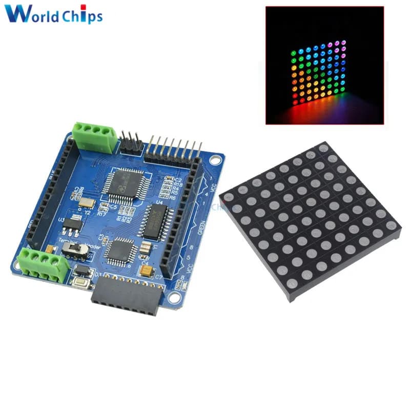 Carte de Pilote Technique Matrix LED RGB, 8x8 8x8 + Document Complet Arc-en-ciel V2.0, Mini Matrice 