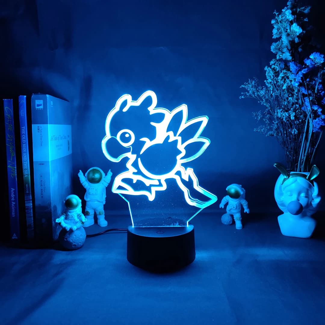 Chocobo en Final Fantasy personnage de jeu 3D LED veilleuse RGB clignotant alimenté par USB lampe de