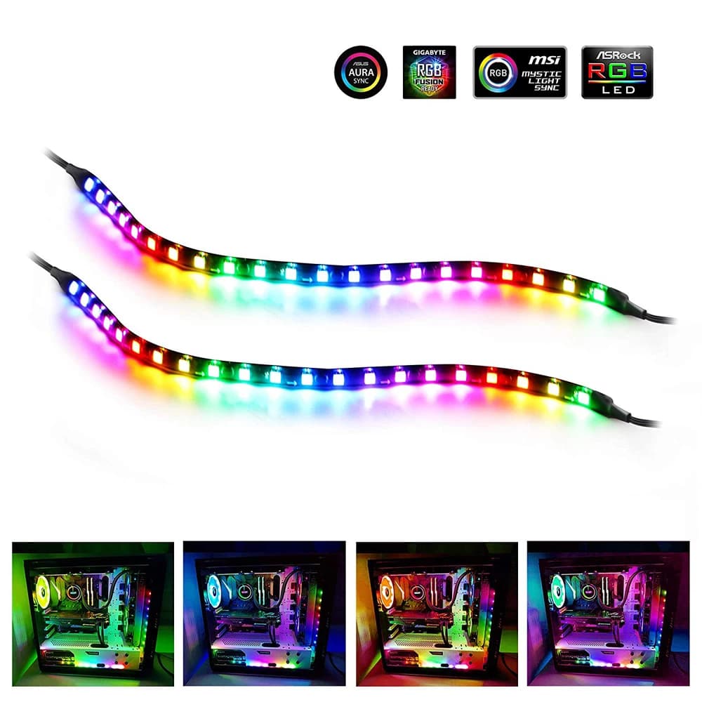 Bande LED adressable ARGB arc-en-ciel WS2812b, pour PC ASUS Aura SYNC MSI Mystic Light GIGABYTE RGB 