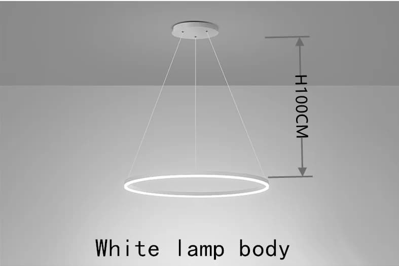 Anneau lampe à anneau unique moderne minimaliste LED lustre restaurant salon bar chambre hôtel étude