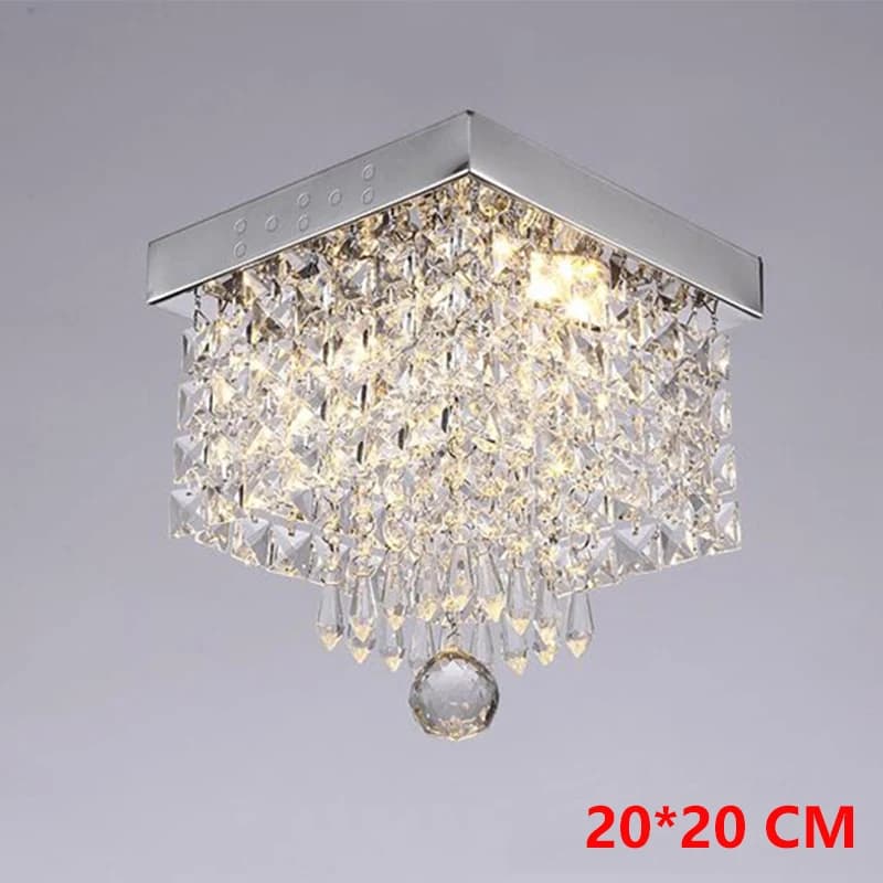 Cristal moderne pendentif LED lumière lustres de luxe plafonnier Lustre carré pour salon salle à man