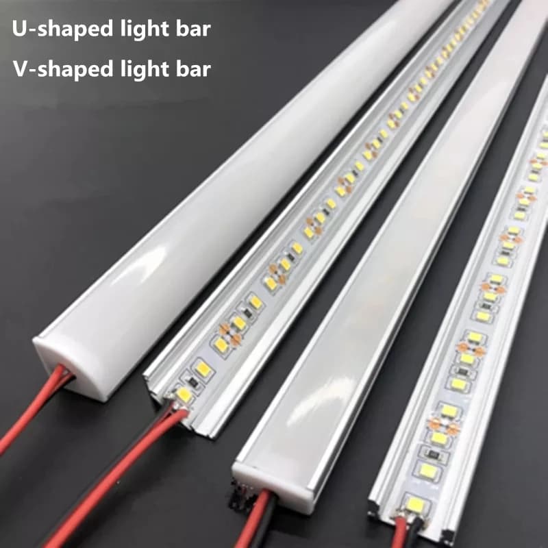1-10 pièces LED bande rigide DC12V 50CM 20 pouces SMD5730 36LED s en forme de U/V plat LED canal en