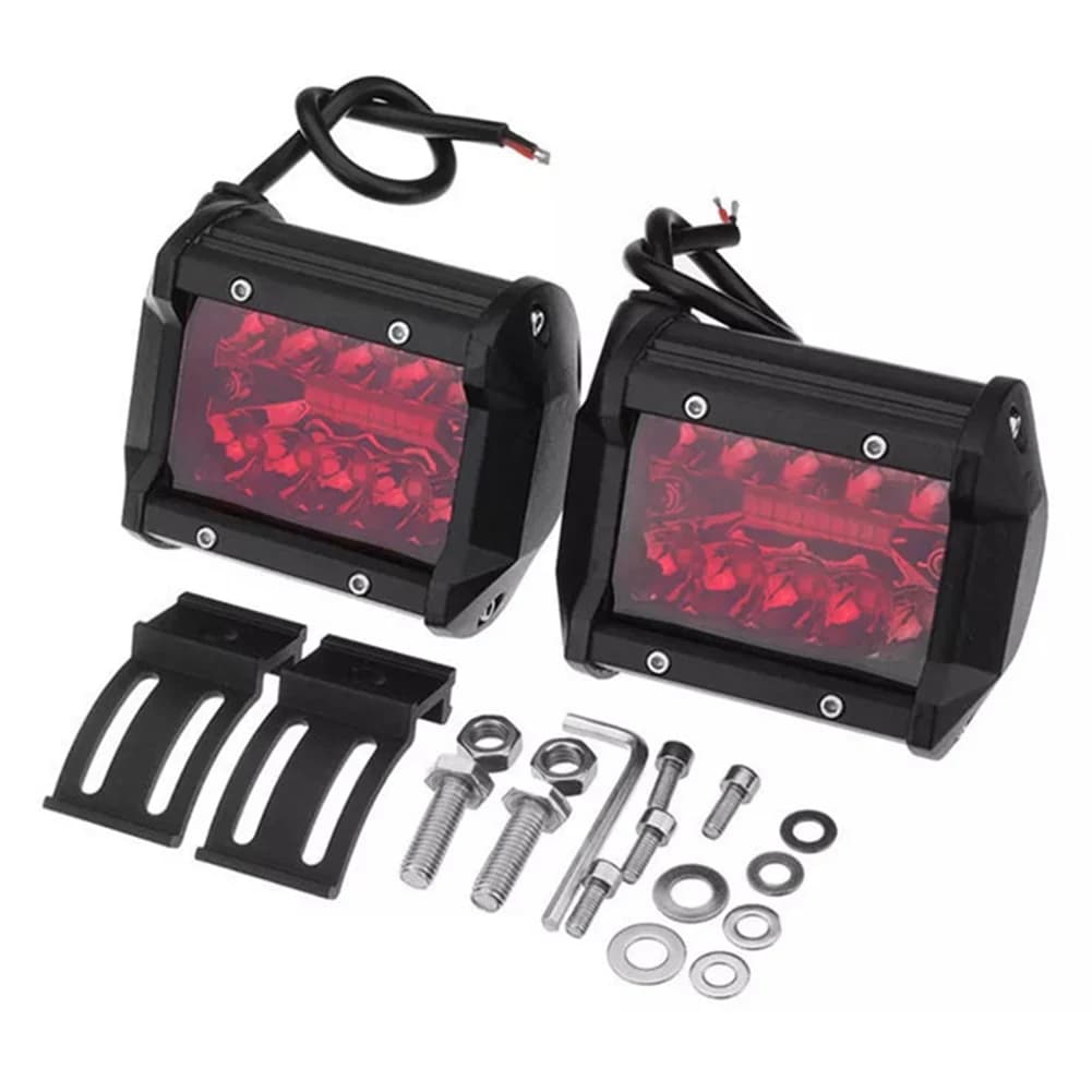YULLING-Barre lumineuse de travail à LED rouge, antibrouillard de conduite, feux de jour DRL, camion