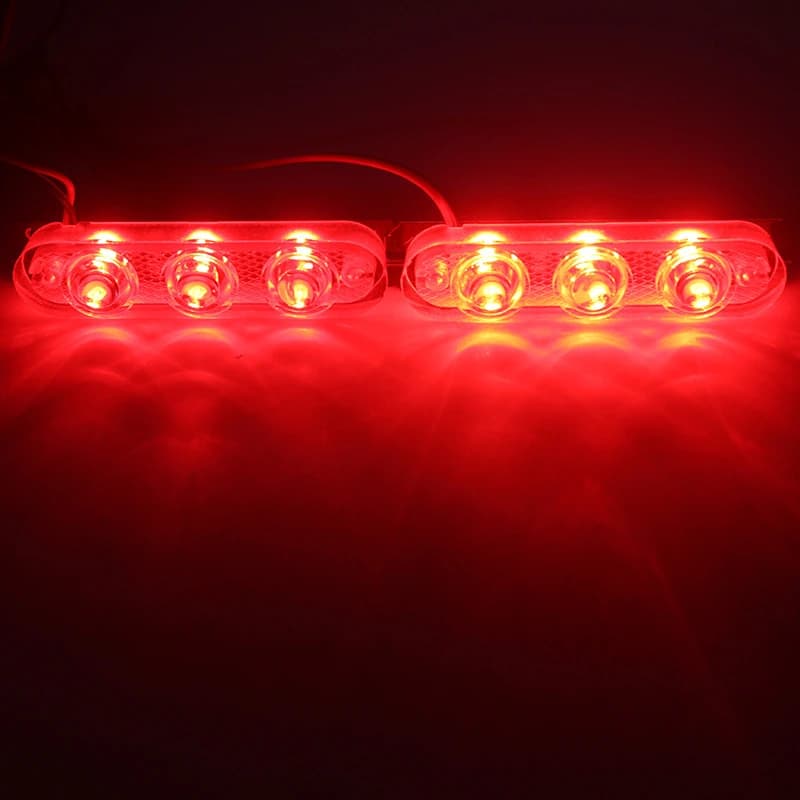 1 paire de lumières de Police, 3 lumières stroboscopiques Led, Flash automatique, lumière stroboscop