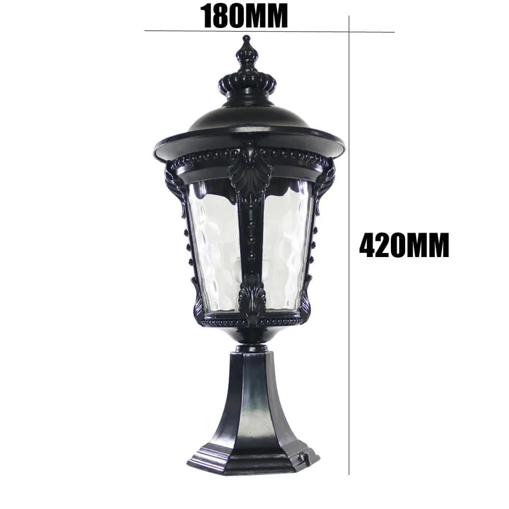 LED colonne phare E27 AC alimenté pilier lampe extérieure étanche applique murale pour cour paysage