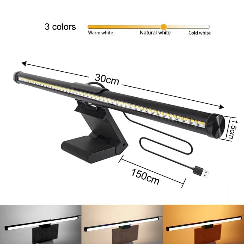 Lampe de Table d'ambiance RGB 40CM, lampes suspendues pour écran d'ordinateur, pour le travail, l'ét