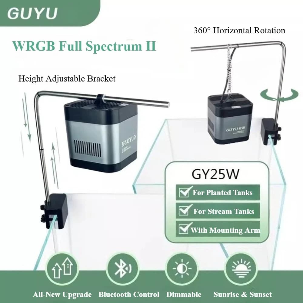 GUYU nouvelle lampe LED d'aquarium 25/35/65W eau herbe WRGB spectre complet algues Downlight pour Aq