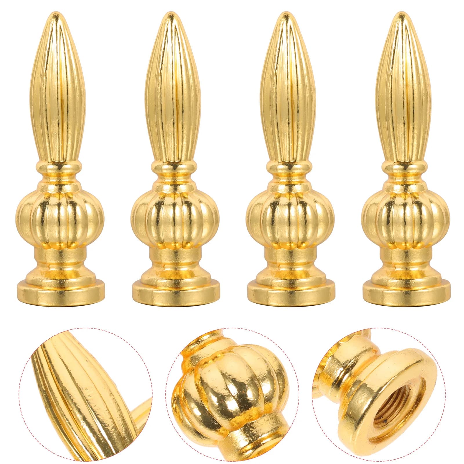 Bornes de lampe décoratives en alliage de Zinc, 4 pièces, décorations de chapeau pour lampadaires de
