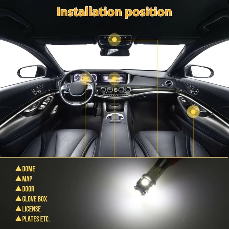 Ampoules LED pour voiture, Pack 42 pièces, pour éclairage intérieur extérieur, longue durée 50000 D7