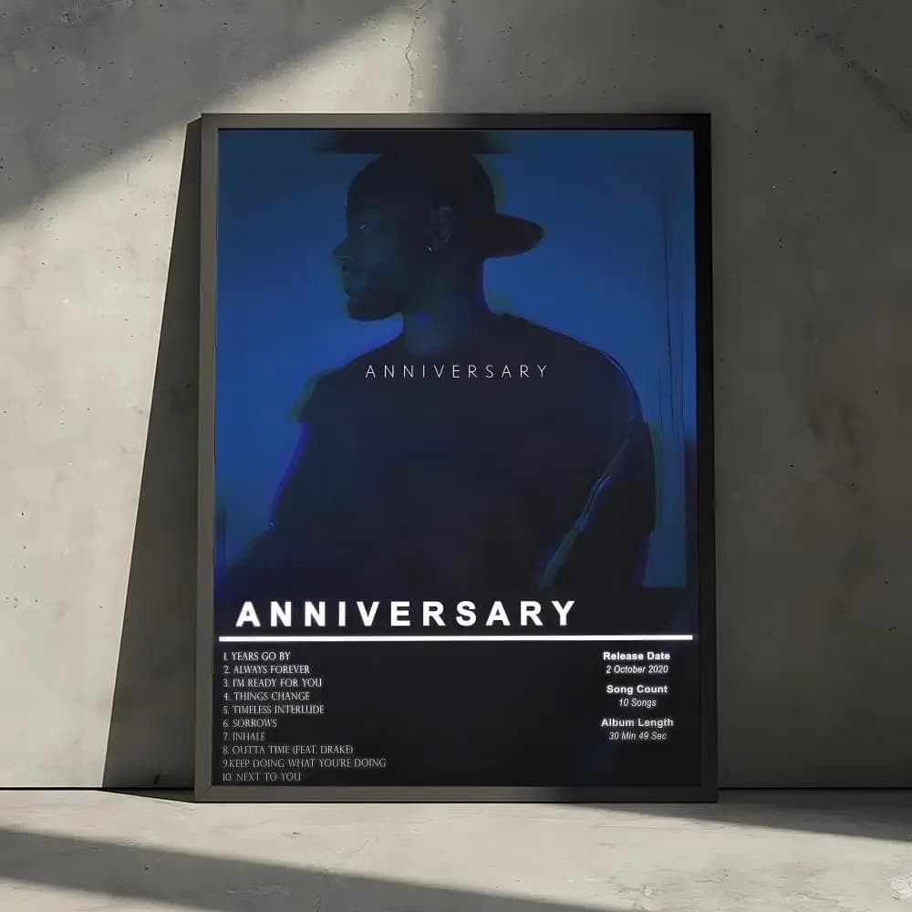 Couverture d'album B-Bryson Tiller, peinture calligraphique sur toile de coton, affiche d'art mural,