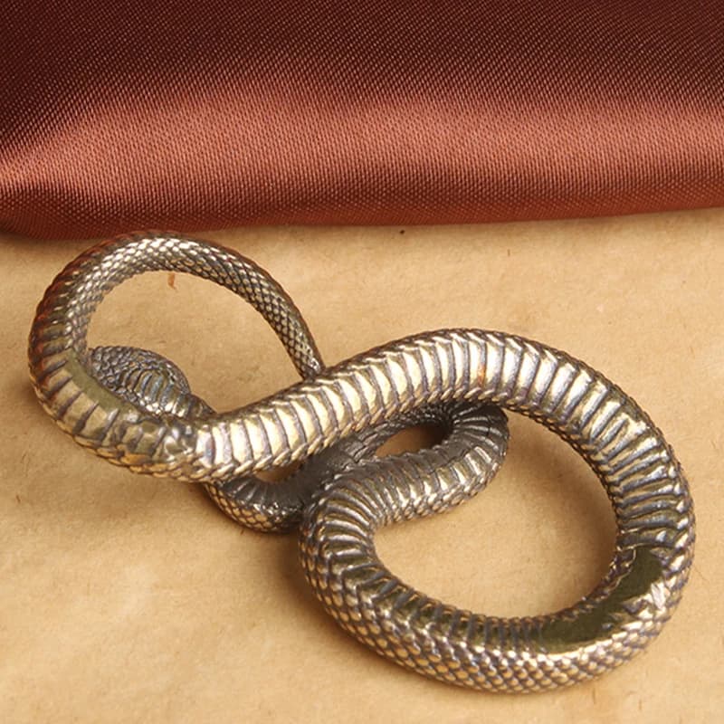 Ornement Serpent Vintage en Cuivre, Figurines Animaux Antiques Boa, Miniatures Décoratives pour Salo