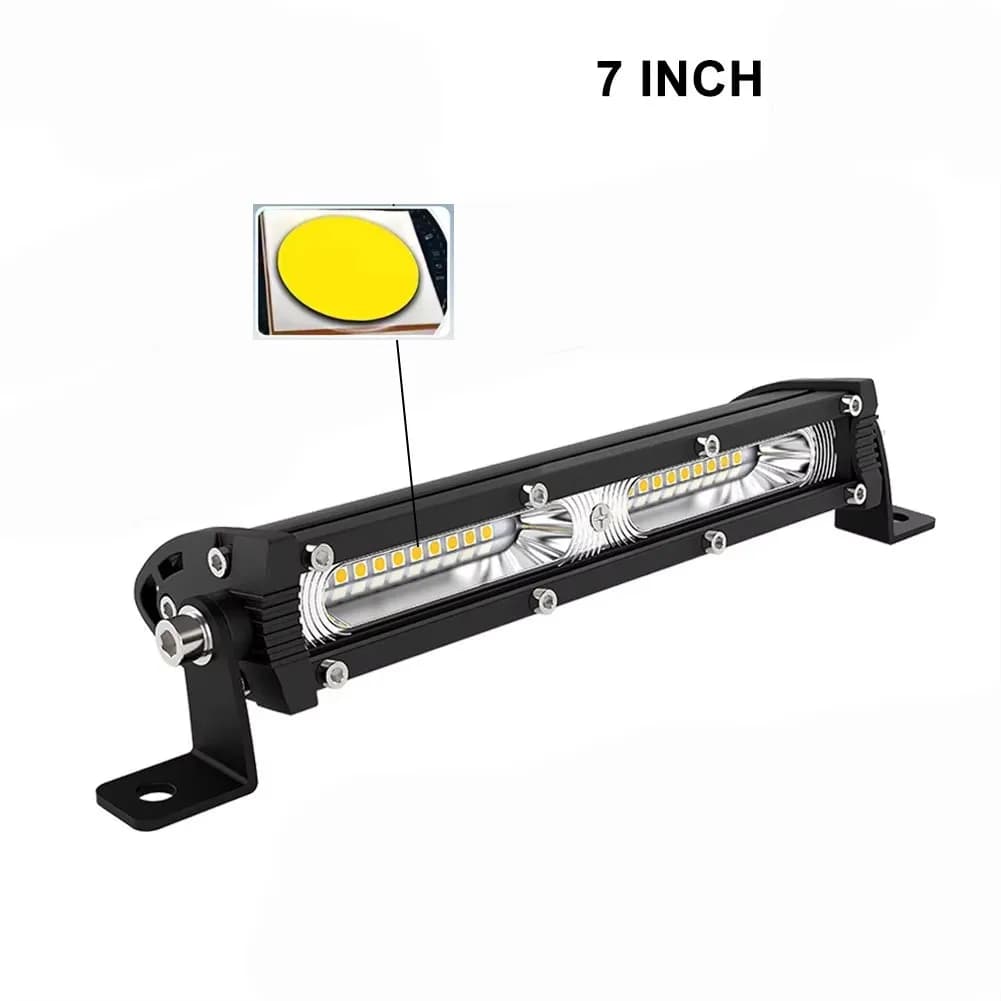7/13/20 pouces mince barre lumineuse LED tout-terrain 12V 24V Spot inondation combe faisceau LED lum