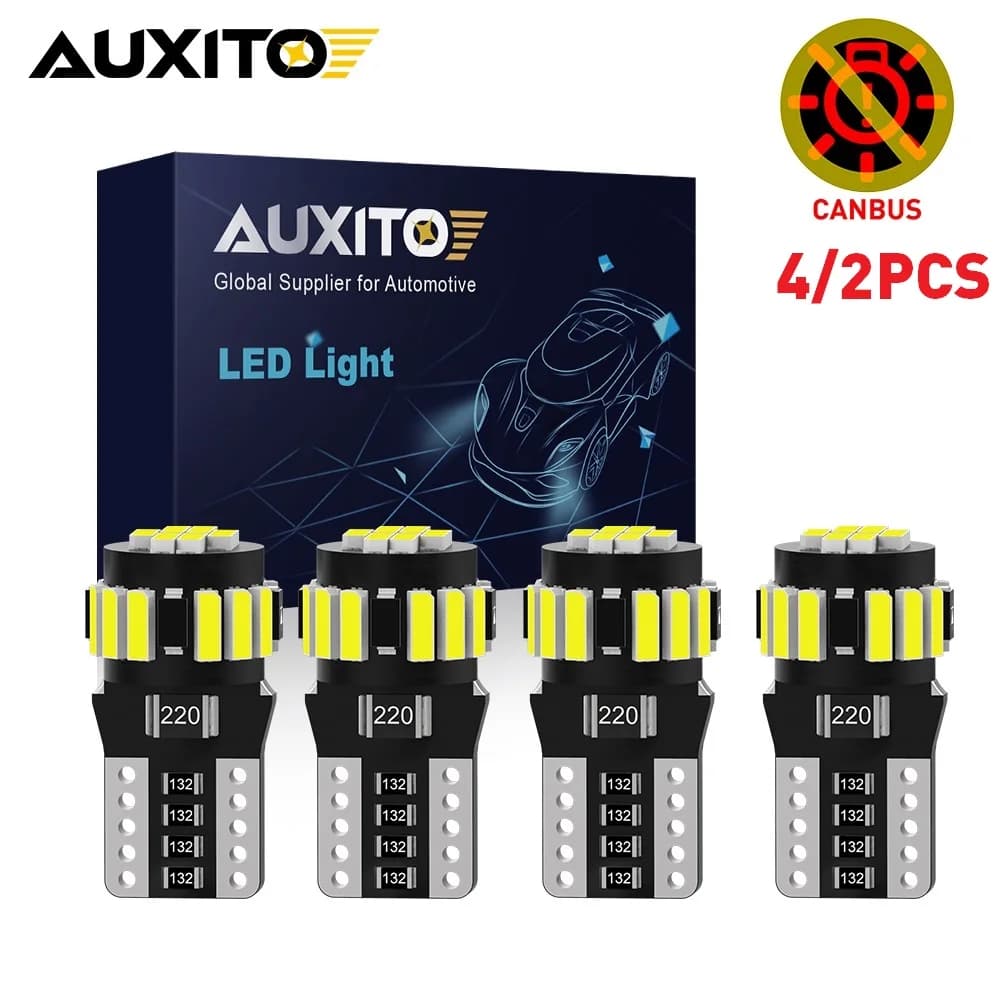 AUXITO 4/2 pièces W5W T10 LED CANBUS sans erreur 5W5 194 168 carte dôme lumières feu de stationnemen