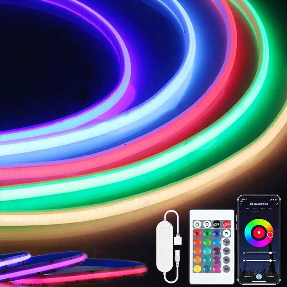Tuya COB LED bande lumineuse 5V USB intelligent WIFI bande lumineuse bande adressable Flexible RGBIC