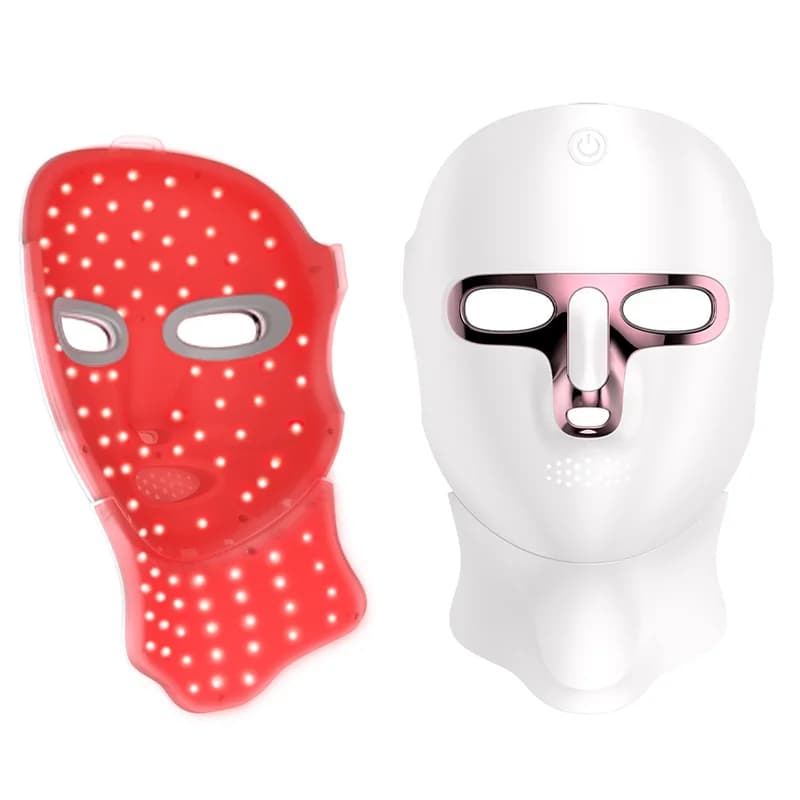 Masque LED pour le visage et le cou, 7 couleurs, photothérapie, beauté de la peau, masque facial à l