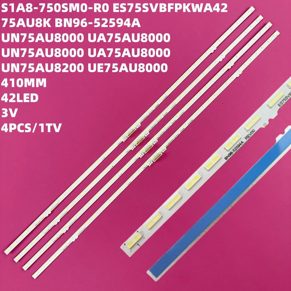 4 pièces LED UN75AU8000F UN75AU8000G UN75AU8000B UN75AU8000 UA75AU8000 UE75AU8000 LM41-01046A/C 75AU