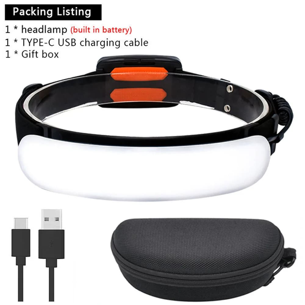 Lampe frontale COB Ultra grand Angle 31 pièces phare Portable LED avec batterie 5000Mah intégrée lam