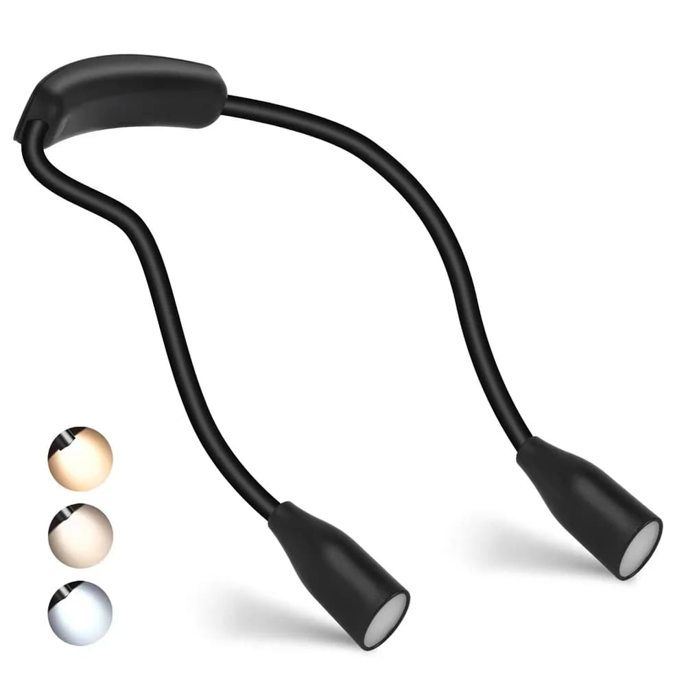 Lampes de lecture LED rechargeables pour le cou, lumière de lecture pour le cou, 3 couleurs, 9 nivea