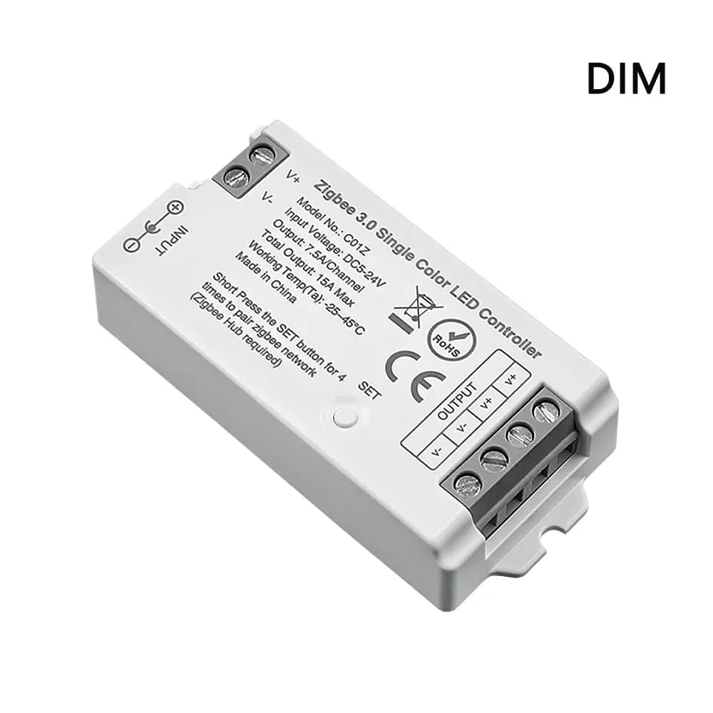 Zigbee 3.0 LED de contrôle DC5V-24V 2.4GHz couleur unique CCT RGB RGBW RGBCCT LED bande Hue Bridg Tu