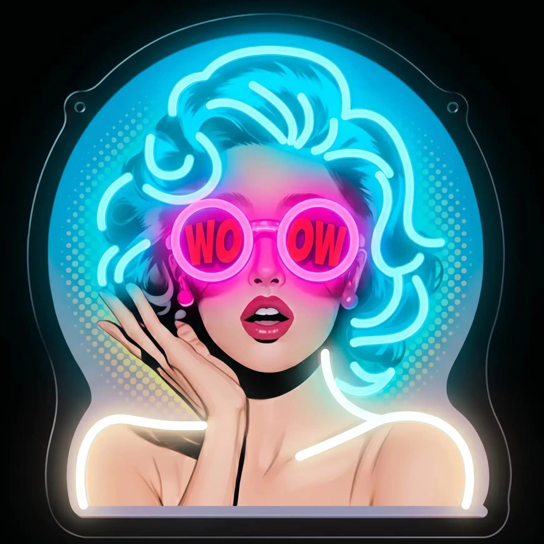 Lumières néon esthétiques pour la décoration de la chambre et des murs, enseigne néon Pop Girl WOW, 