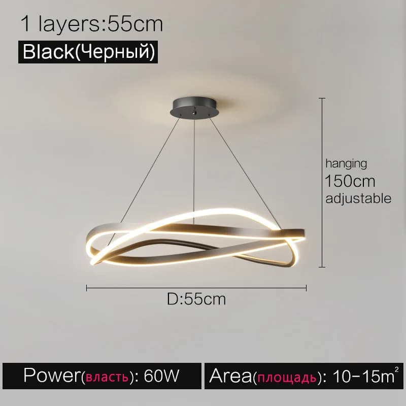 Plafonnier avec anneau lumineux, design minimaliste et créatif, éclairage d'intérieur, luminaire déc