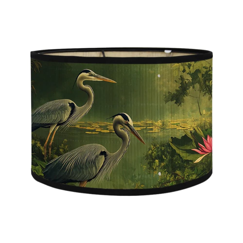 Vintage Floral oiseaux tambour abat-jour wapiti perroquet motif bambou lampe couverture Table lampad