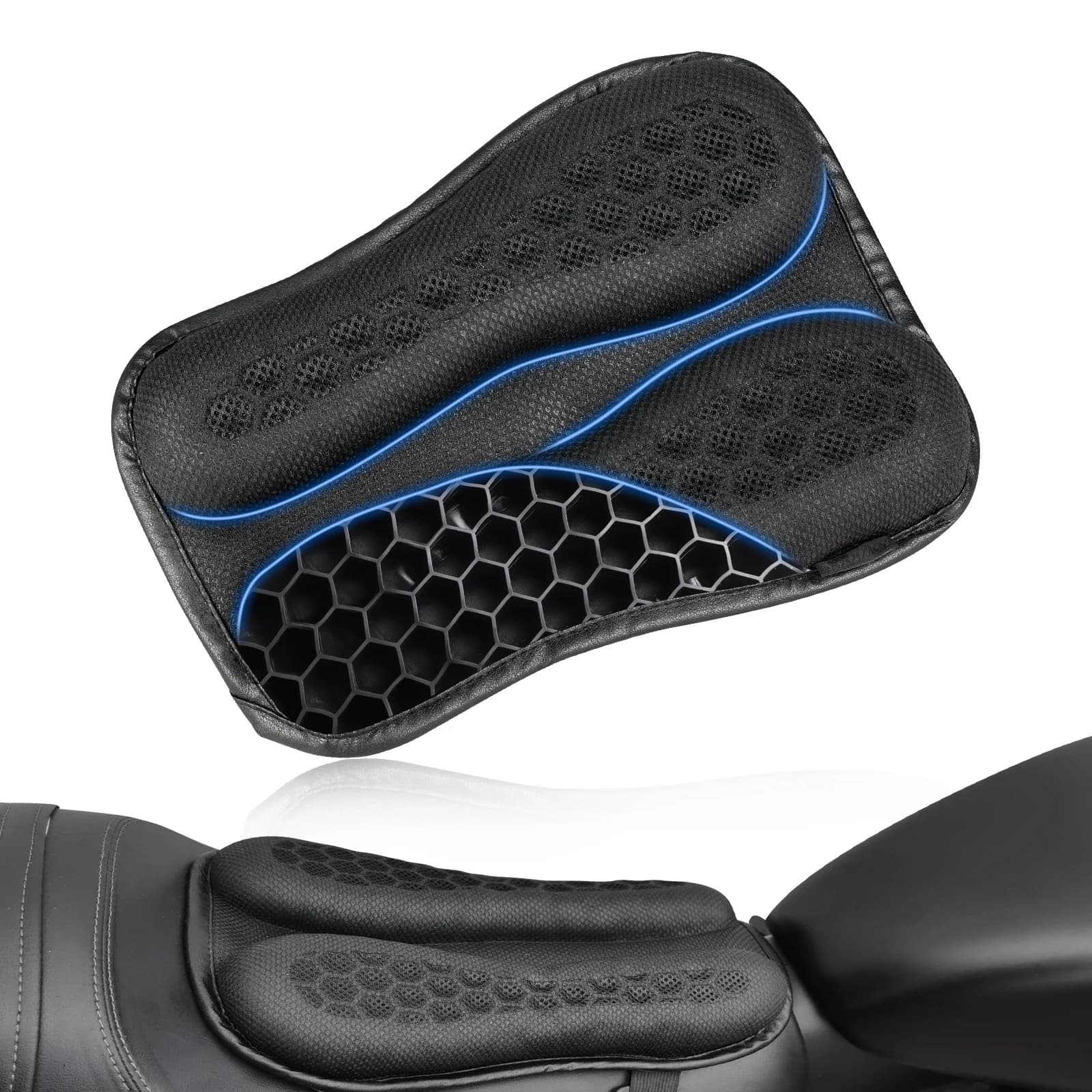 Coussin de siège de moto en gel 3D, accent d'abeille, anti-alde, coussins de siège de moto, institut