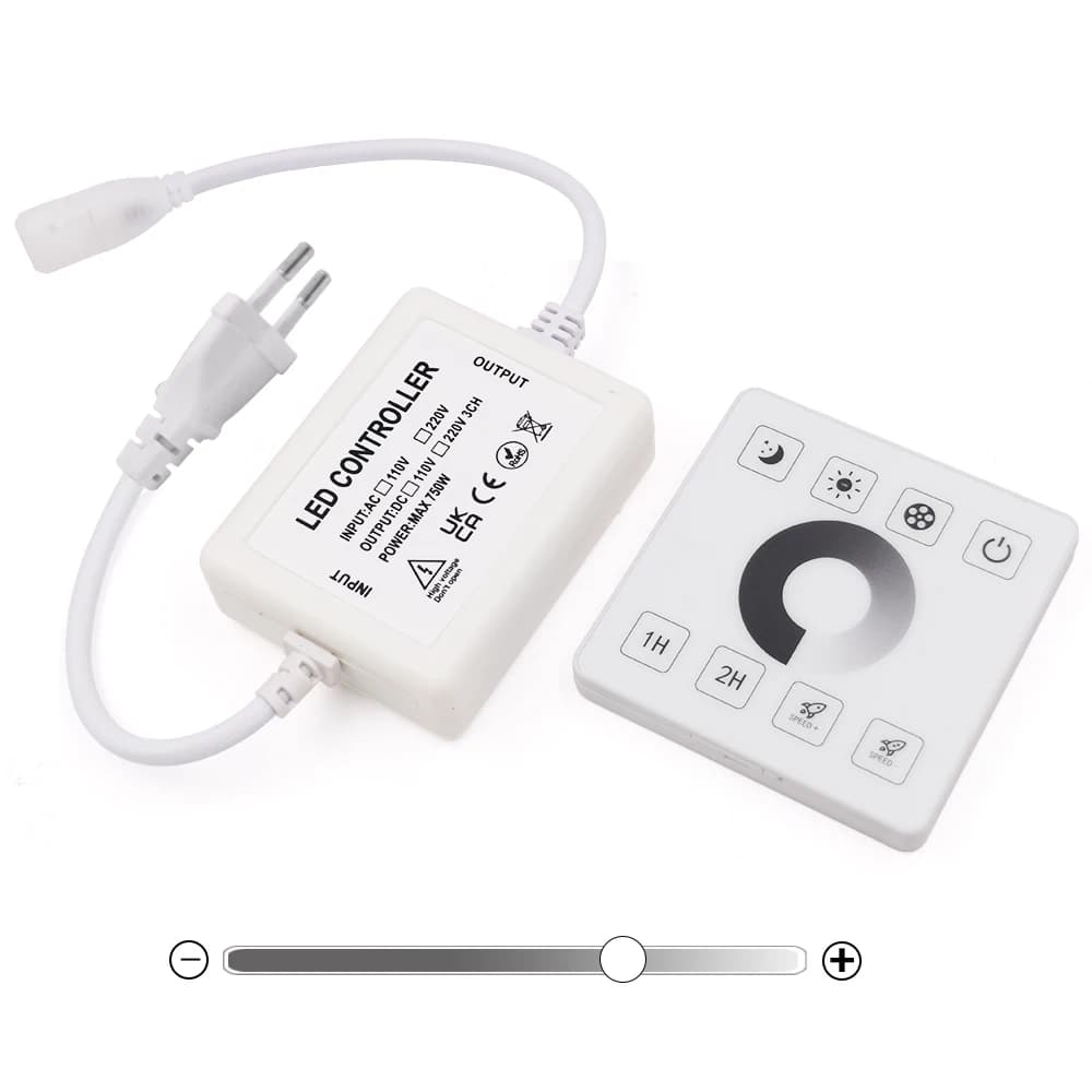 Contrôleur couleur unique 750W 110V 220V, ensemble EU/UK/US/AU pour bande led avec télécommande de p
