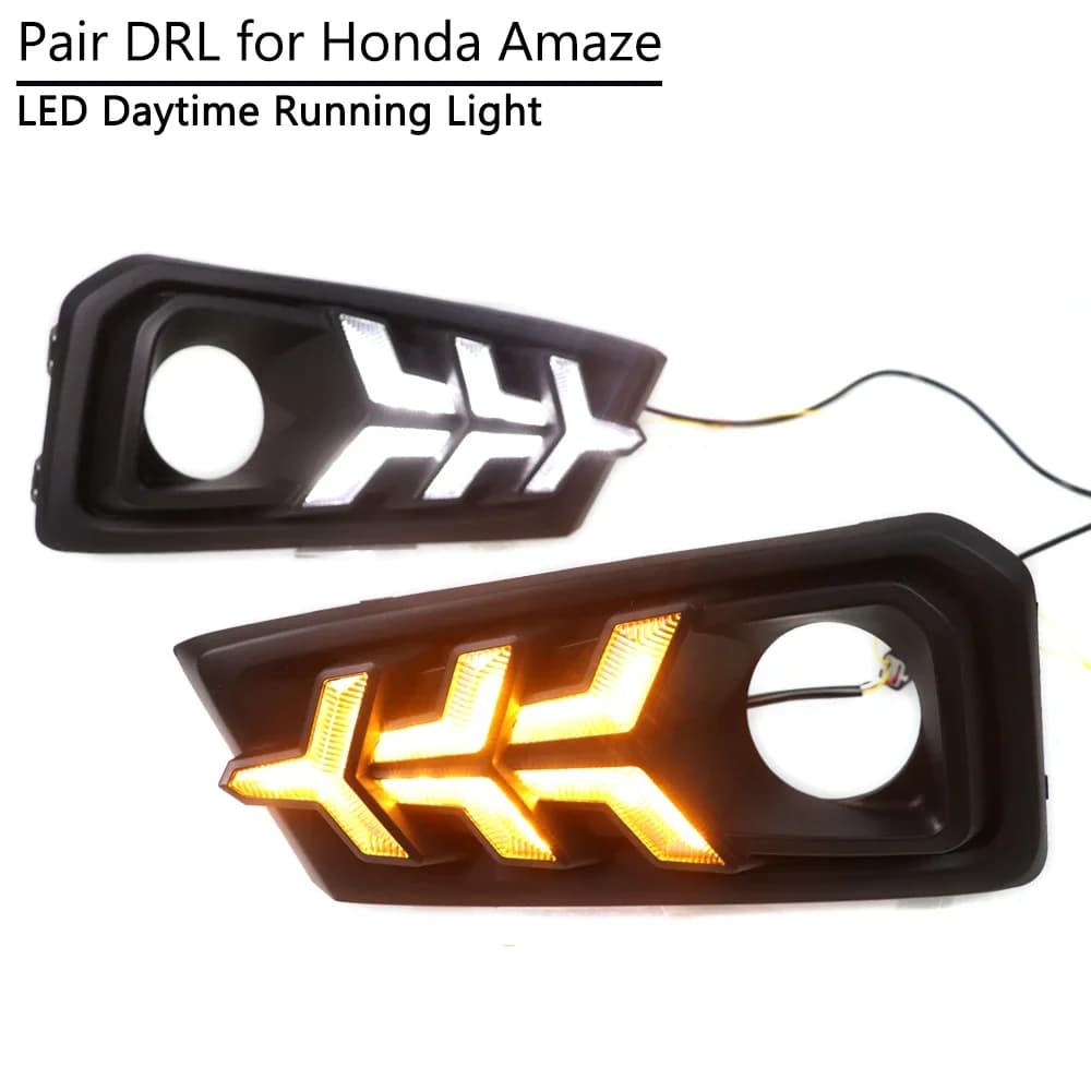 Enquêter antibrouillard LED DRL pour Honda Amaze 2018 et 2019, feu de conduite diurne, clignotant sé