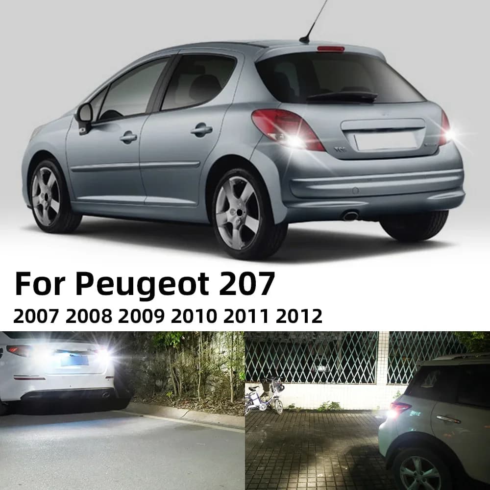 2 pièces pour Peugeot 207 2007 2008 2009 2010 2011 2012 LED de secours feu de recul ampoule de secou