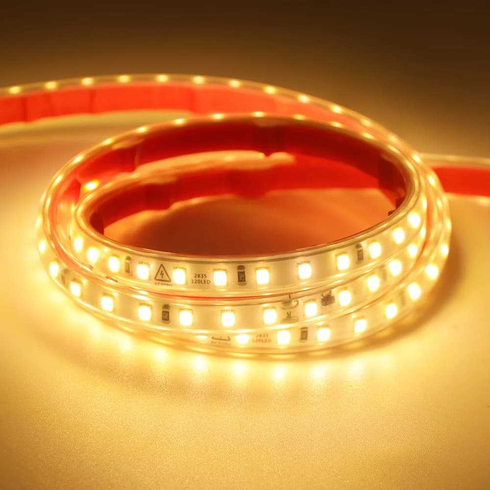 Bande lumineuse LED 220V 2835, Kit d'alimentation ue, 120LED/m AC 220 V volts, éclairage haute lumin