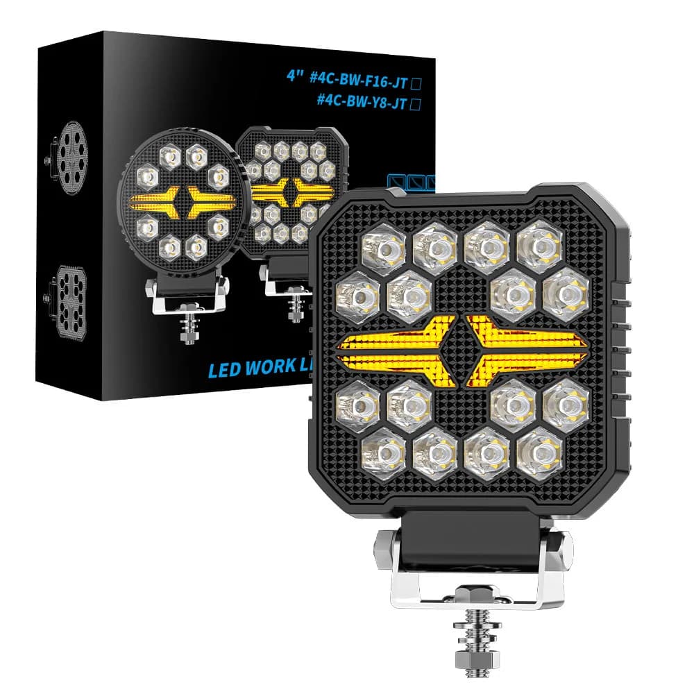 LED carrée Darth Vader avec DRL diurne jaune et blanc bicolore